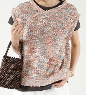 GeeRA（ジーラ）の「前後２ＷＡＹファンシーニットトップス（ニット・セーター）」｜ブラウン系