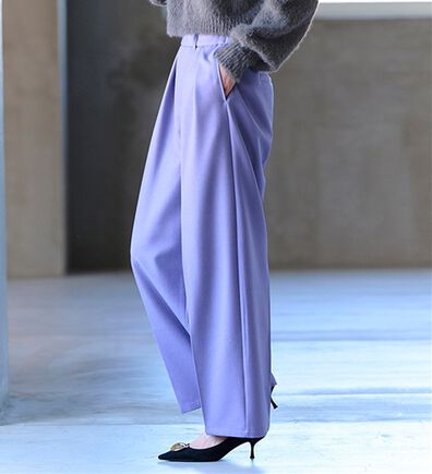 RANAN（ラナン）の「ウール調2タックワイドパンツ（ワイドパンツ・ガウチョ）」