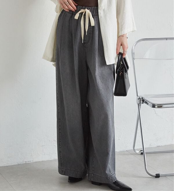 2タックワイドイージーデニムパンツ - ベルーナ【公式】