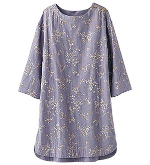 BELLUNA（ベルーナ）の「風が通り抜けるダブルガーゼプリントチュニック（チュニック）」｜ローズリーフ柄