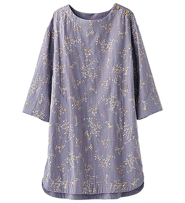 BELLUNA（ベルーナ）の「風が通り抜けるダブルガーゼプリントチュニック（チュニック）」｜ローズリーフ柄