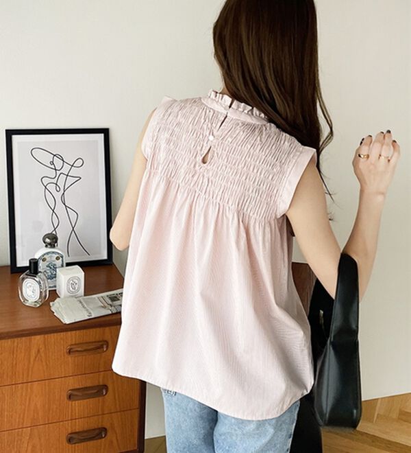 GeeRA（ジーラ）の「ストライプシャーリングブラウス（アンサンブル）」｜詳細画像