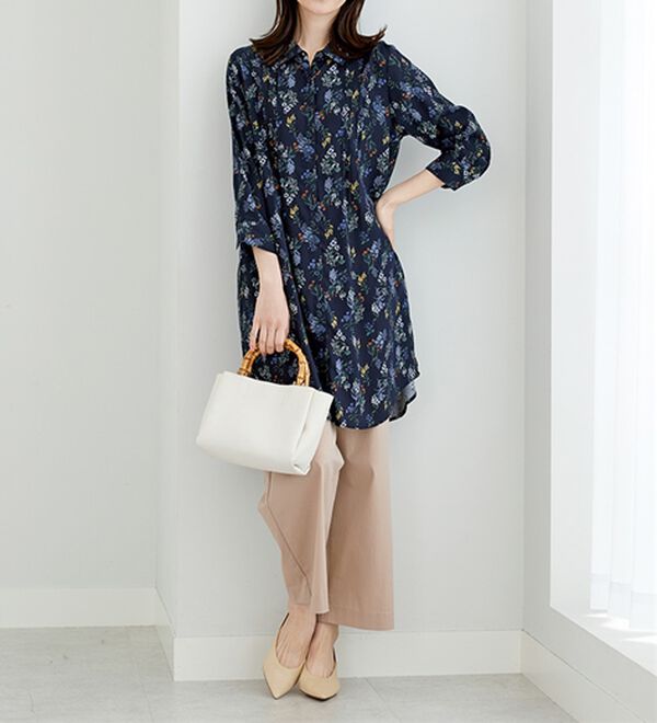 BELLUNA（ベルーナ）の「レーヨン素材ピンタック使いワンピース（その他ワンピース）」｜詳細画像