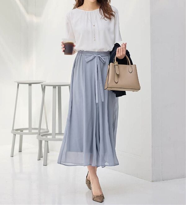 alotta（アロッタ）の「ふんわりシフォンワイドパンツ（ワイドパンツ・ガウチョ）」｜詳細画像