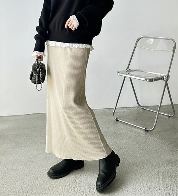 GeeRA（ジーラ）の「セルフカット美脚魅せタイトスカート（ロングスカート）」｜詳細画像