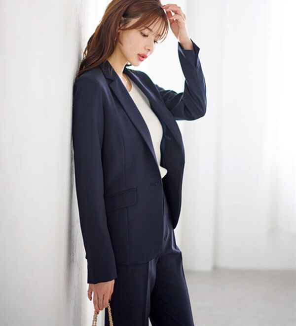 GeeRA（ジーラ）の「【2点セット】選べるボトム！洗えて型くずれしないパンツスーツセット（パンツスーツ）」｜詳細画像