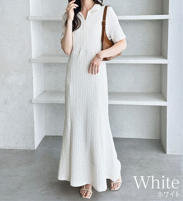 GeeRA（ジーラ）の「全骨格細見え！表面感素材マーメイドワンピース（その他ワンピース）」｜詳細画像