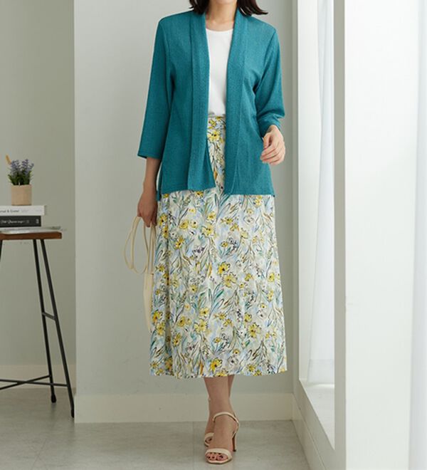 BELLUNA（ベルーナ）の「メッシュ素材トッパーカーディガン（ニットカーディガン）」｜詳細画像