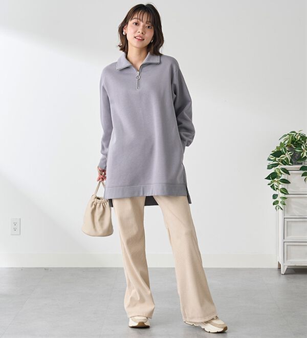 BELLUNA（ベルーナ）の「あったかキレイ！大人のハーフジップチュニック（チュニック）」｜詳細画像