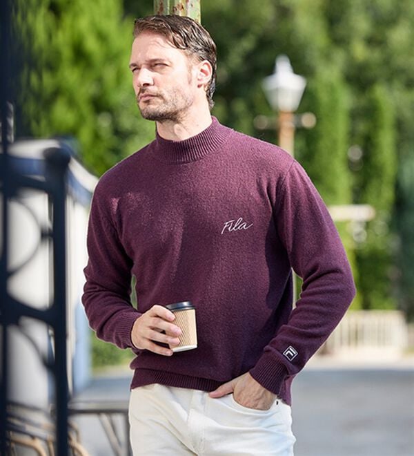「＜フィラ＞洗えるウール１００％ハイネックセーター（メンズニット・セーター）」｜詳細画像