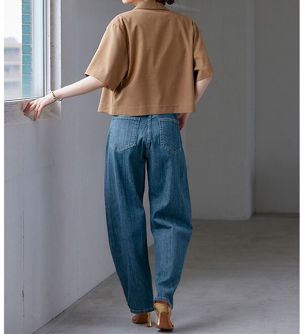 RANAN（ラナン）の「きれい見え麻入りカーブデニム（フルレングスパンツ）」｜詳細画像