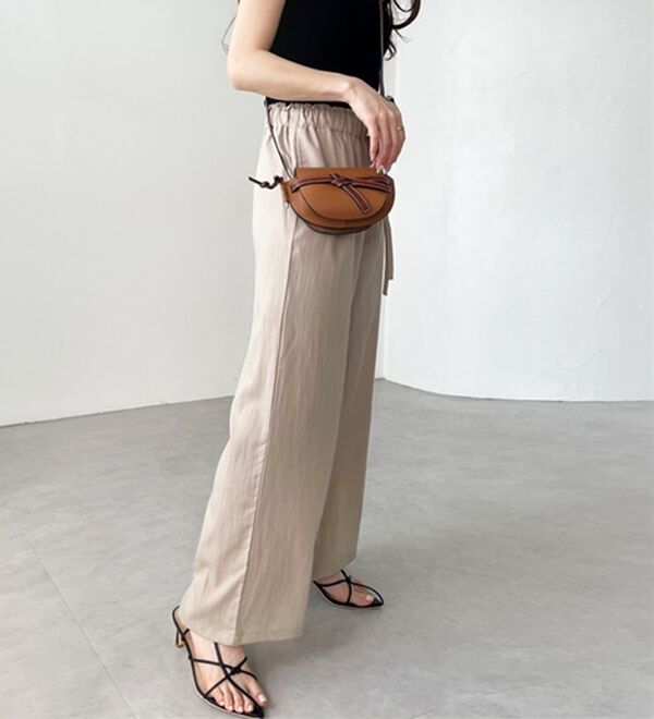 GeeRA（ジーラ）の「冷感リネン風イージーワイドパンツ（ワイドパンツ・ガウチョ）」｜詳細画像