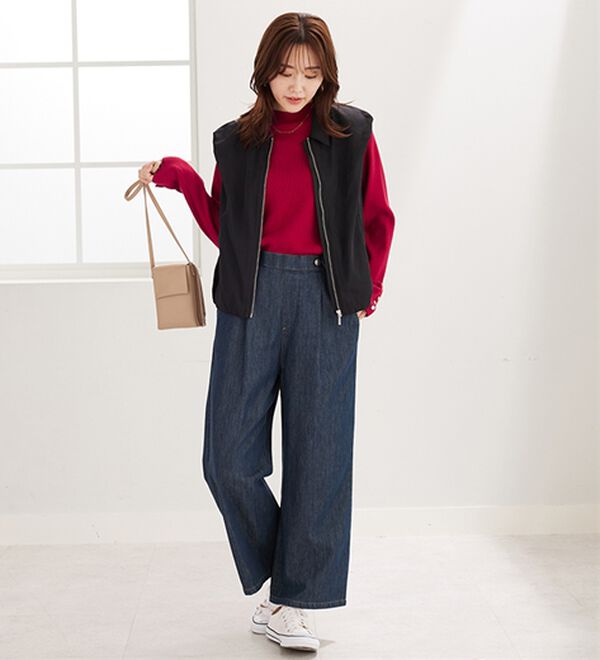 BELLUNA（ベルーナ）の「もちもち袖ボタンニットプルオーバー（ニット・セーター）」｜詳細画像