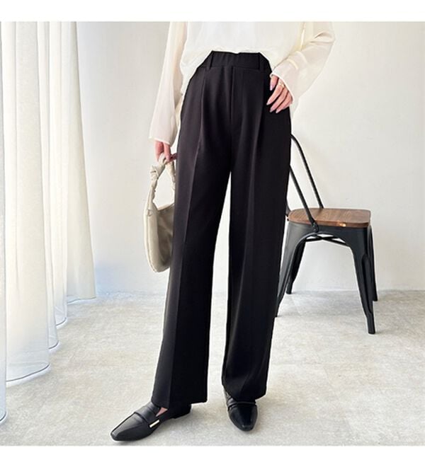 GeeRA（ジーラ）の「美脚魅せタックワイドスラックスパンツ（ワイドパンツ・ガウチョ）」｜詳細画像