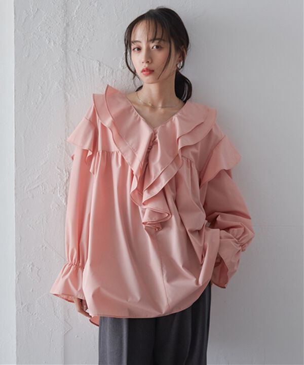 RANAN（ラナン）の「ビッグカラーフリルブラウス（ブラウス）」｜詳細画像