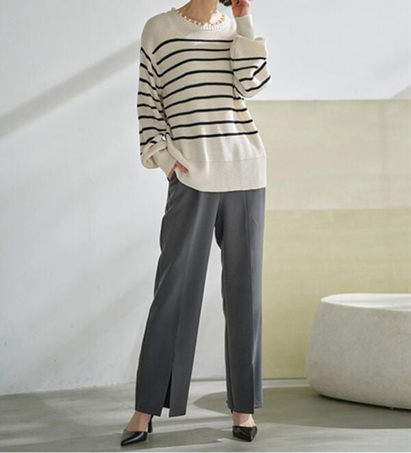 RANAN（ラナン）の「パール調チャーム付あぜ編ニット（ニット・セーター）」｜詳細画像