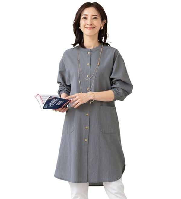 ルフラン（ルフラン）の「【３色組】綿１００％ワッシャー加工のおうちシャツ（パジャマ・ルームウェア）」｜詳細画像