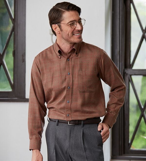 「着脱簡単！洗えるウールブレンドシャツ（メンズシャツ）」｜詳細画像