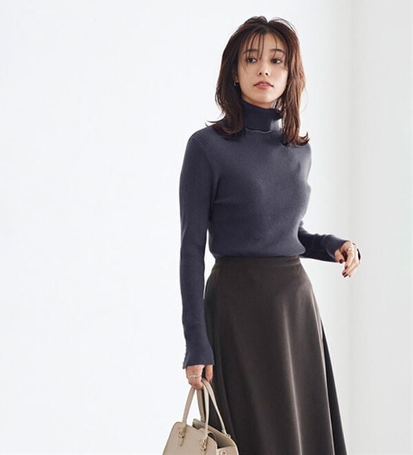 Pierrot（ピエロ）の「【選べるネック】もっちり袖パールニット（ニット・セーター）」｜詳細画像