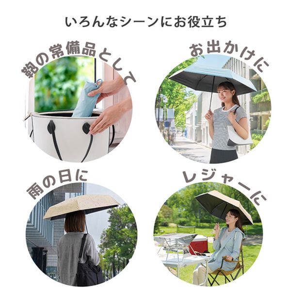 「晴雨兼用　コンパクト遮熱日傘（レイングッズ）」｜詳細画像