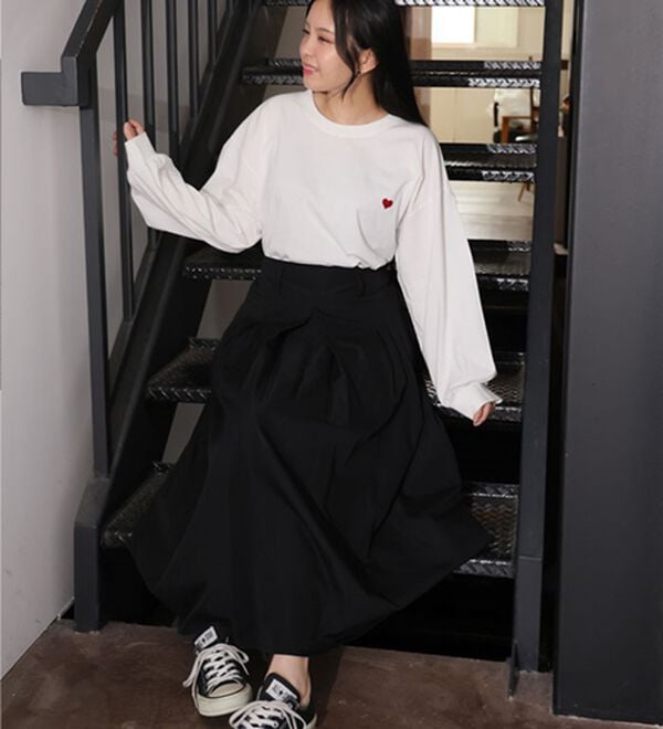 A HAPPY MARILYN（アハッピーマリリン）の「【Ｌ～８Ｌ／選べるデザイン】綿１００％ロングＴシャツ（Tシャツ）」｜詳細画像