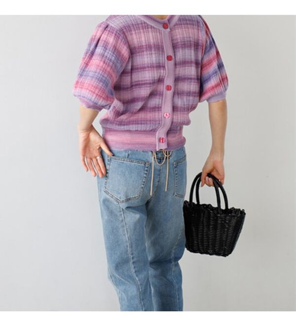 GeeRA（ジーラ）の「前後２ＷＡＹグラデーションニットカーデ（ニットカーディガン）」｜詳細画像