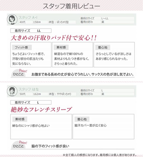 LAVIENNE（ラヴィエンヌ）の「２．０倍クール！綿混　接触冷感　サラッと涼しい汗取りインナー＜さらりラボ＞半袖インナー（肌着・インナーウェア）」｜詳細画像