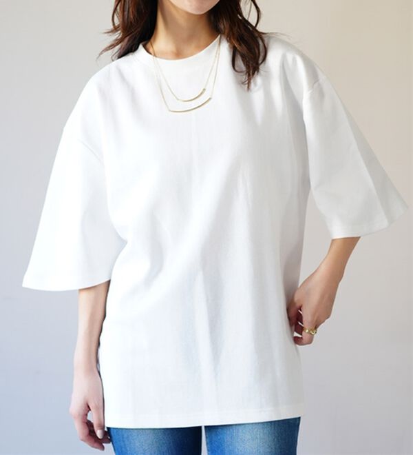 A HAPPY MARILYN（アハッピーマリリン）の「【Ｍ～８Ｌ】名品！「３つのシルエット」と「長袖／半袖」から選べる 綿混 ベーシック Ｔシャツ（Tシャツ）」｜詳細画像