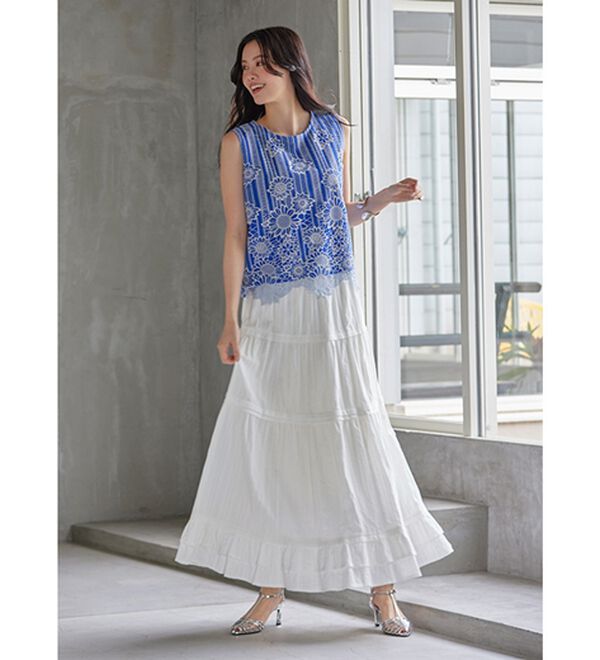 RANAN（ラナン）の「ひんやり！レース使いプルオーバー（ブラウス）」｜詳細画像