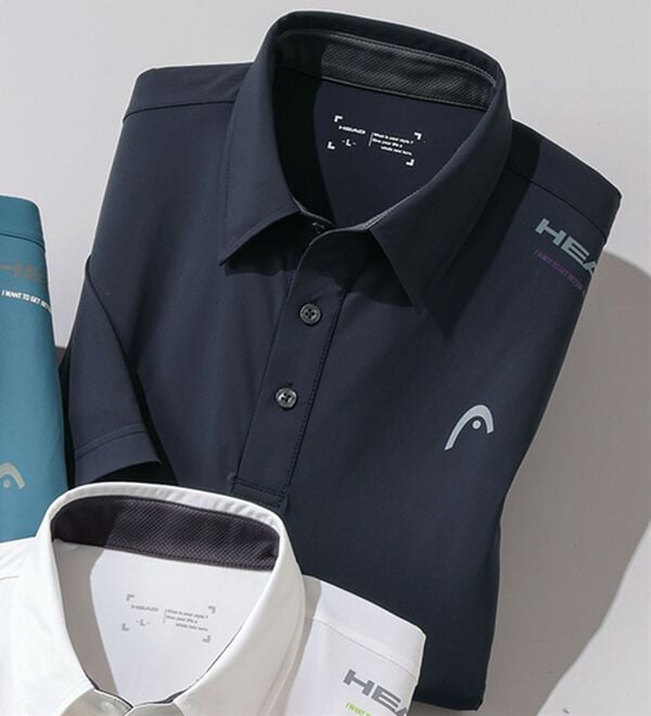 「＜ヘッド＞強冷感クールポロシャツ（メンズポロシャツ）」｜ネイビ－