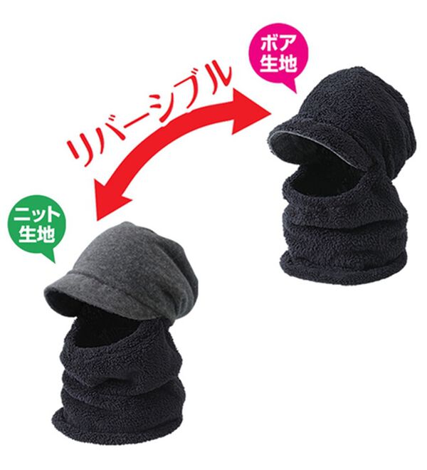 「顔まわりすっぽり！あったかキャスケット（帽子）」｜詳細画像