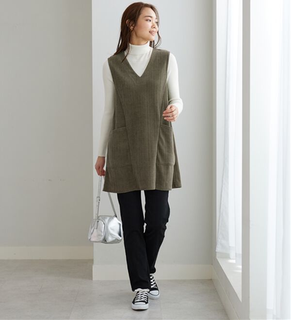 BELLUNA（ベルーナ）の「モールジャカード素材ジャンパースカート（ジャンパースカート）」｜詳細画像