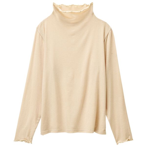 RANAN（ラナン）の「シアーハイネックプルオーバー（カットソー）」｜ライトベージュ