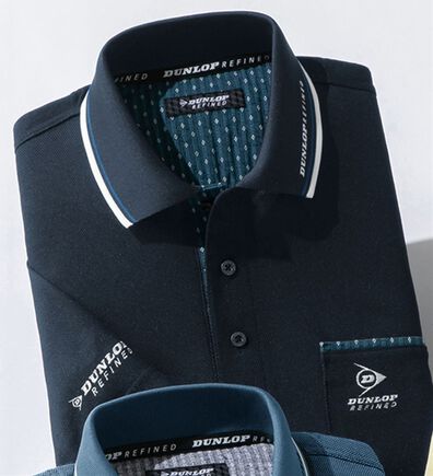 「＜ダンロップ・リファインド＞日本の匠！７分袖ドライポロシャツ（メンズポロシャツ）」