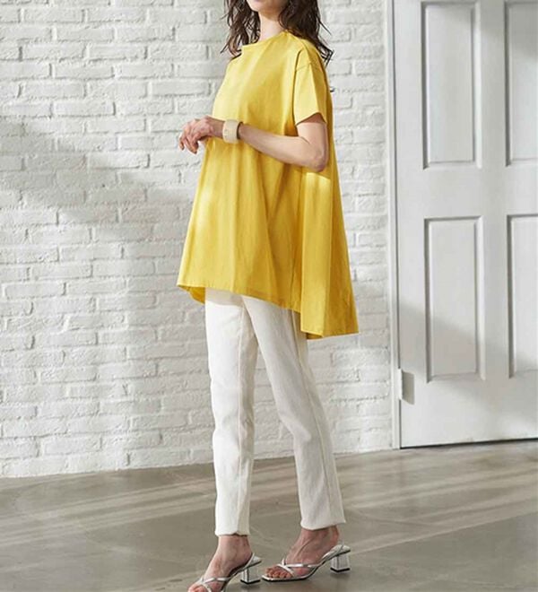 RANAN（ラナン）の「＜ＢＣ＞綿１００％ひんやりフレアーシルエットチュニック（カットソー）」｜詳細画像