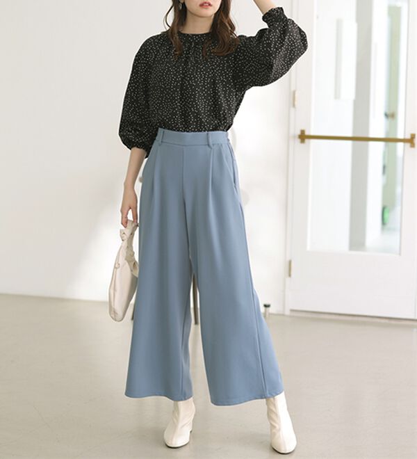 GeeRA（ジーラ）の「美脚ストレッチワイドパンツ（ワイドパンツ・ガウチョ）」｜詳細画像