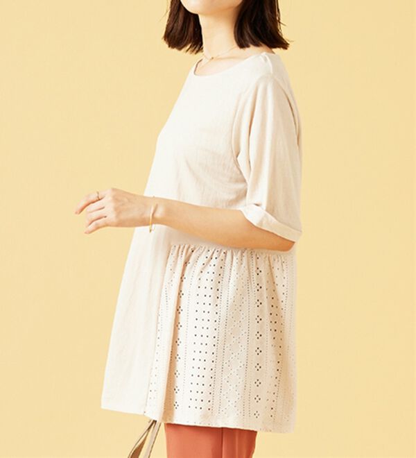 BELLUNA（ベルーナ）の「ヒンヤリ！サイドレース切替チュニック（チュニック）」｜詳細画像