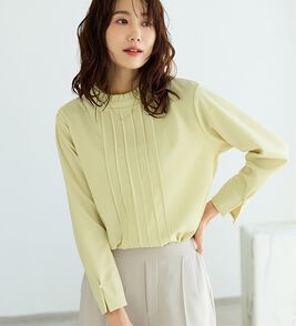 BELLUNA（ベルーナ）の「【快適Ｌａｂ．】きれい見えジョーゼット素材フリル衿Ｔブラウス（ブラウス）」