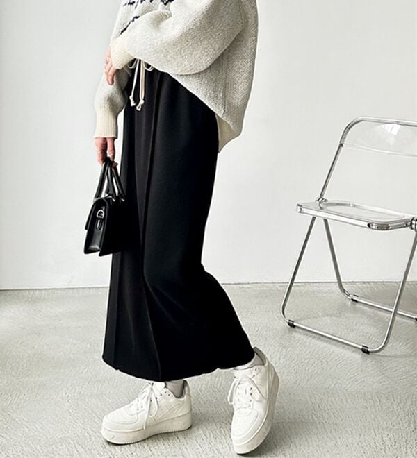 GeeRA（ジーラ）の「すっきり見え！フロントラインスウェットナロースカート（ロングスカート）」｜詳細画像