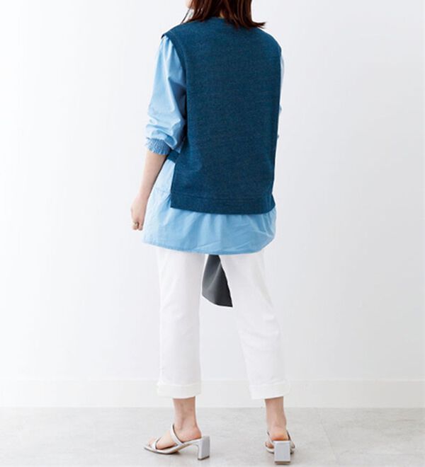 BELLUNA（ベルーナ）の「デニム調シャツフェイクプルオーバー（カットソー）」｜詳細画像