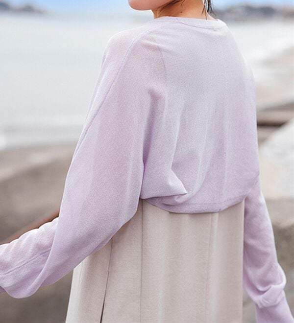 BELLUNA（ベルーナ）の「サラリ麻調素材Ｖネックジャンパードレス（ジャンパースカート）」｜詳細画像