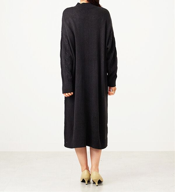 BELLUNA（ベルーナ）の「ケーブル柄ロング丈ニットワンピース（ニットワンピース）」｜詳細画像