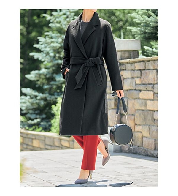 VINNO（ヴィノ）の「＜日本製生地＞ウールロングコート（ロングコート）」｜詳細画像