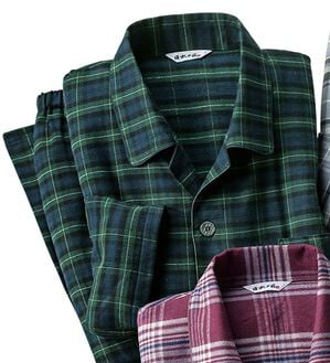 「日本製わたに包まれる無撚糸パジャマ（メンズルームウェア）」｜グリーン