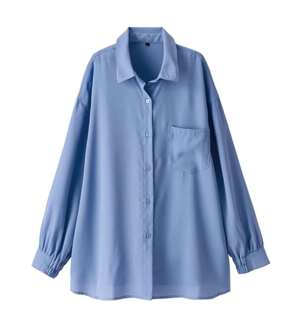 BELLUNA（ベルーナ）の「イージーケア！とろみ素材ビッグシャツ（シャツ）」｜詳細画像