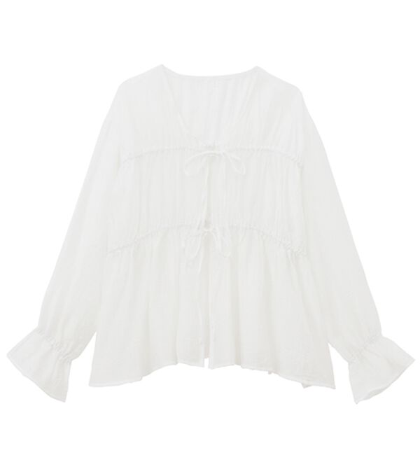 RANAN（ラナン）の「リボンドロストブラウス（ブラウス）」｜詳細画像
