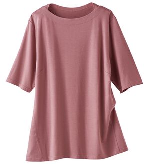 BELLUNA（ベルーナ）の「テンセル（ＴＭ）繊維ストレッチボートネックプルオーバー（カットソー）」｜コーラル