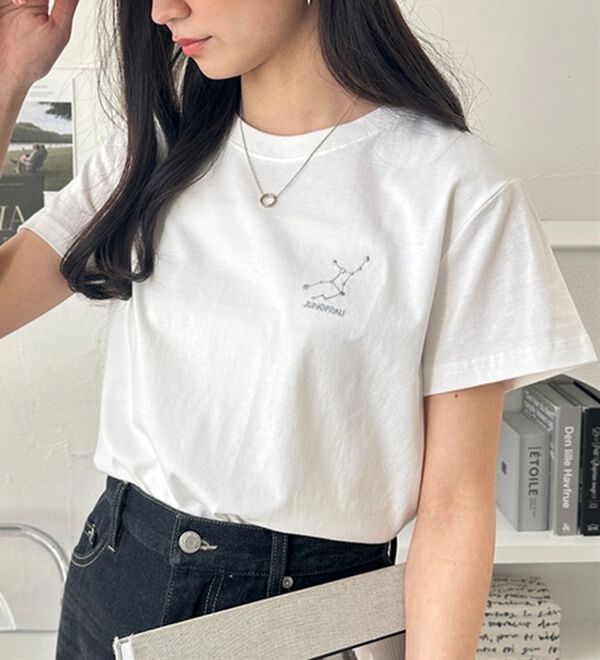 GeeRA（ジーラ）の「綿１００％アソート１ポイント刺しゅうＴシャツ（カットソー）」｜詳細画像