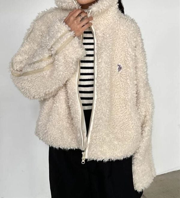 RANAN（ラナン）の「＜U.S.POLO ASSN.＞刺繍ボアブルゾン（ブルゾン）」｜詳細画像