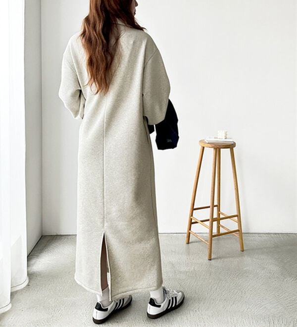 GeeRA（ジーラ）の「ハーフジップハイネック裏起毛ワンピース（カットソーワンピース）」｜詳細画像